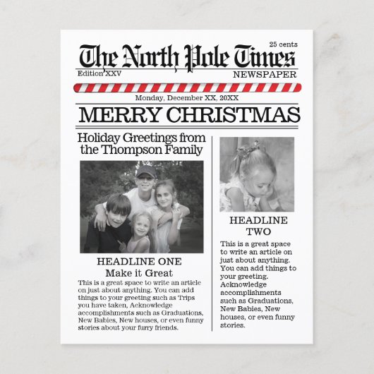 フォトコラージュクリスマス北極サンタトレンディー チラシ (正面)