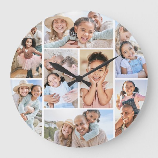 フォトコラージュシンプルのエレガント写真 ラージ壁時計 (正面)