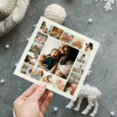 フォトコラージュシンプルフレームファミリサンキューカード サンキューカード