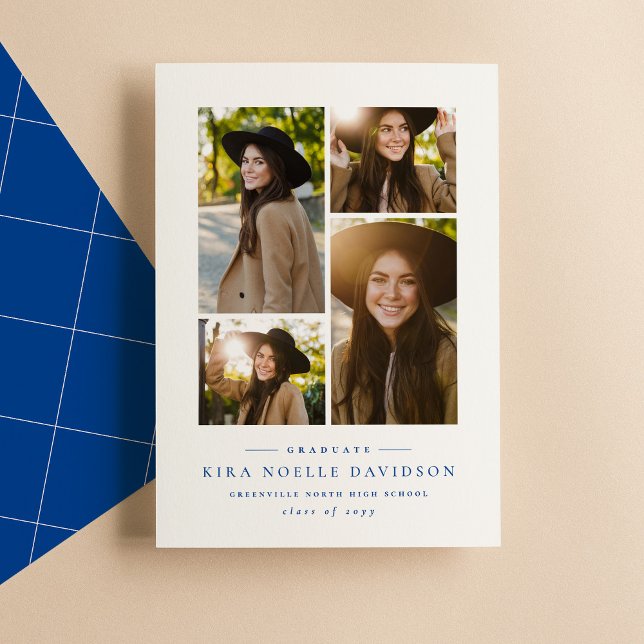 フォトコラージュシンプルブルー卒業発表 (クリエイターアップロード済み)