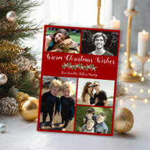 フォトコラージュスターフィッシュクリスマスフラットカード