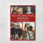 フォトコラージュスターフィッシュクリスマスフラットカード シーズンカード (正面)