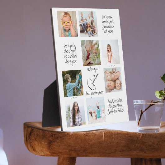 フォトコラージュタイポグラフィ私たちはおばあちゃんを愛している フォトプラーク