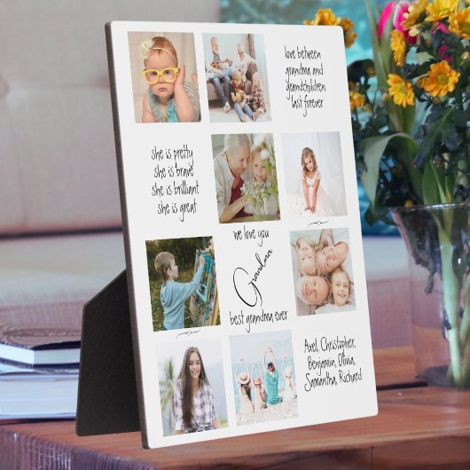 フォトコラージュタイポグラフィ私たちはおばあちゃんを愛している フォトプラーク