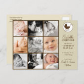 フォトコラージュタウペベビー誕生のお知らせ 案内ポストカード (正面/裏面)
