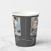 フォトコラージュダークグレー卒業パーティー 紙コップ (右)