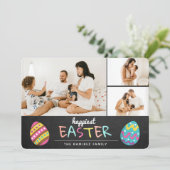フォトコラージュチャルクボードパステルハッピストイースター  シーズンカード (スタンド正面)