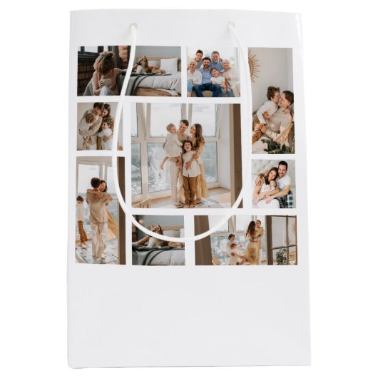 フォトコラージュテンプレートの個人用設定 ミディアムペーパーバッグ (正面)