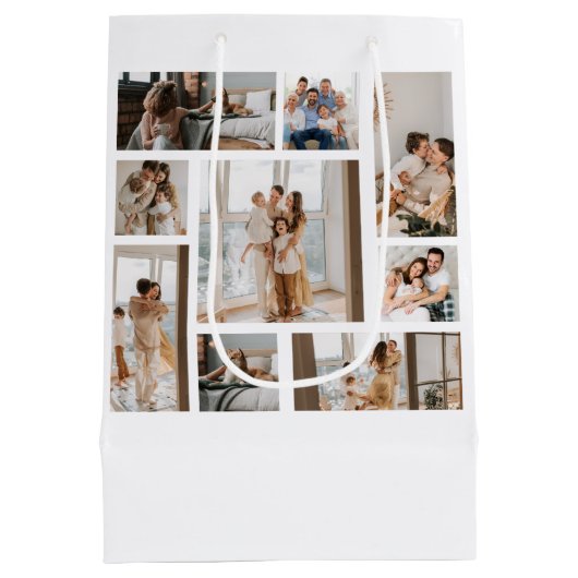 フォトコラージュテンプレートの個人用設定 ミディアムペーパーバッグ (裏面)