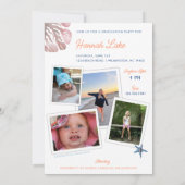 フォトコラージュトレンディービーチ卒業招待状 招待状 (裏面)