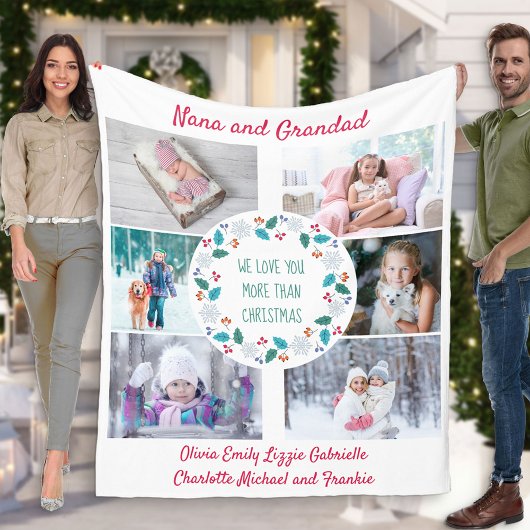 フォトコラージュナナ&グランドウィンターウッドランド フリースブランケット