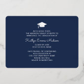 フォトコラージュネイビーブルー&ゴールドフォイルグラードカード 箔招待状 (裏面)