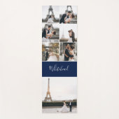 フォトコラージュネービーモノグラモダンム ヨガマット (正面)