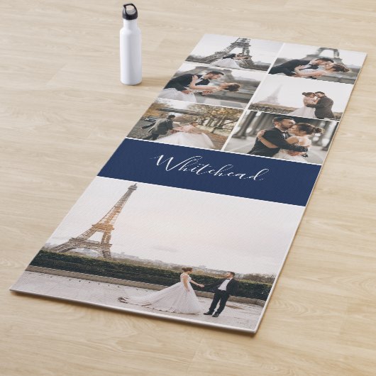 フォトコラージュネービーモノグラモダンム ヨガマット (インサイチュ)