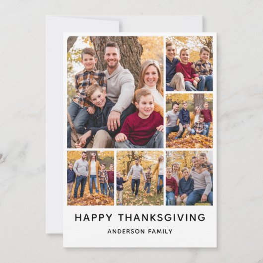フォトコラージュハッピーサンクスギビング シーズンカード (正面)