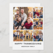 フォトコラージュハッピーサンクスギビング シーズンカード (正面/裏面)