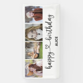 フォトコラージュハッピーバースデースクリプトハートバナー 横断幕 (縦)