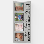 フォトコラージュハッピーバースデー年齢の4倍 横断幕 (縦)