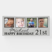 フォトコラージュハッピーバースデー年齢の4倍 横断幕 (横)