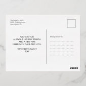 フォトコラージュハッピーホリデーシンプルズ実在Classy 箔シーズンポストカード (裏面)