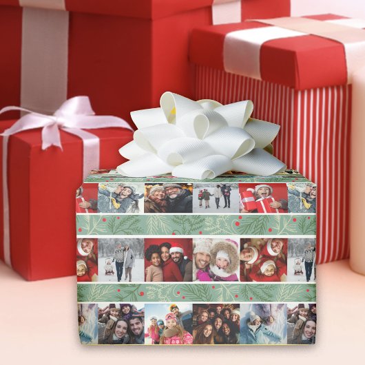 フォトコラージュハッピーホリデー ラッピングペーパー