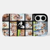 フォトコラージュハートラブネームカスタムの色 Case-Mate iPhoneケース (裏面 (横))