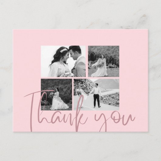 フォトコラージュバラエレガントな結婚式 ポストカード (正面)