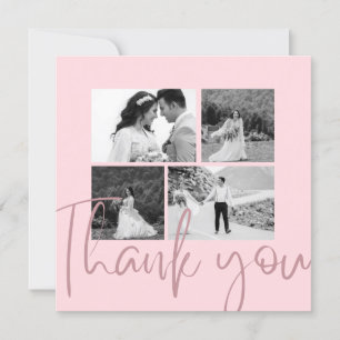 フォトコラージュバラエレガントウェディングサンキューカード 招待状