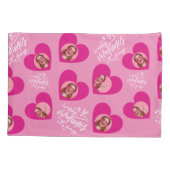 フォトコラージュバレンタインデー熱いピンクハート 枕カバー (裏面)