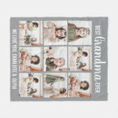 フォトコラージュパーソナライズされたおばあちゃん フリースブランケット (正面(横))