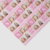 フォトコラージュパーソナライズされたかわいいピンクの女の子誕生日 薄葉紙 (詳細)