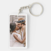 フォトコラージュパーソナライズされたカスタマイズ可能文字 キーホルダー (裏面)