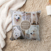 フォトコラージュパーソナライズされたカスタムカラードッグブラウン クッション (ブランケット)