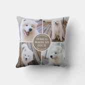 フォトコラージュパーソナライズされたカスタムカラードッグブラウン クッション (裏面)