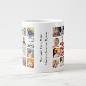 フォトコラージュパーソナライズされたカスタム ジャンボコーヒーマグカップ (正面)