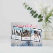 フォトコラージュパーソナライズされたクリスマス シーズンポストカード (スタンド正面)