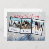 フォトコラージュパーソナライズされたクリスマス シーズンポストカード (正面/裏面)