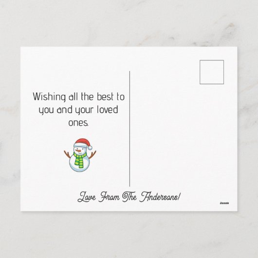 フォトコラージュパーソナライズされたクリスマス シーズンポストカード (裏面)