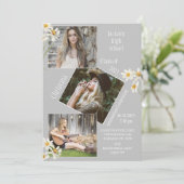 フォトコラージュパーソナライズされたグレー卒業 案内状 (スタンド正面)