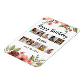 フォトコラージュパーソナライズされたスクリプト誕生日 マグネット (左側)