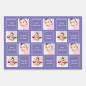 フォトコラージュパーソナライズされたテンプレート ラッピングペーパーシート (正面)