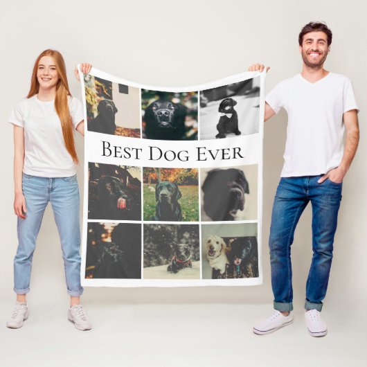 フォトコラージュパーソナライズされたドッグ最高の9 Ever フリースブランケット (インサイチュ)