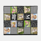 フォトコラージュパーソナライズされたドッグMOMキユニークルト フリースブランケット (正面(横))