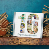 フォトコラージュパーソナライズされたナンバー16誕生日 フォトプラーク (側面)