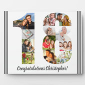 フォトコラージュパーソナライズされたナンバー18誕生日 フォトプラーク (正面)