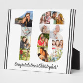 フォトコラージュパーソナライズされたナンバー18誕生日 フォトプラーク (側面)