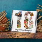 フォトコラージュパーソナライズされたナンバー18誕生日 フォトプラーク (側面)