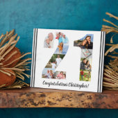 フォトコラージュパーソナライズされたナンバー21誕生日 フォトプラーク (側面)