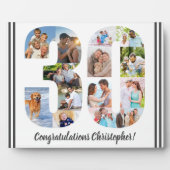 フォトコラージュパーソナライズされたナンバー30誕生日 フォトプラーク (正面)