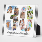 フォトコラージュパーソナライズされたナンバー30誕生日 フォトプラーク (側面)